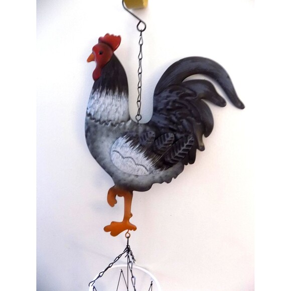 NEW Metal Rooster Chicken Wind Chime Country Decor Farmhouse - Picture 5 of 6